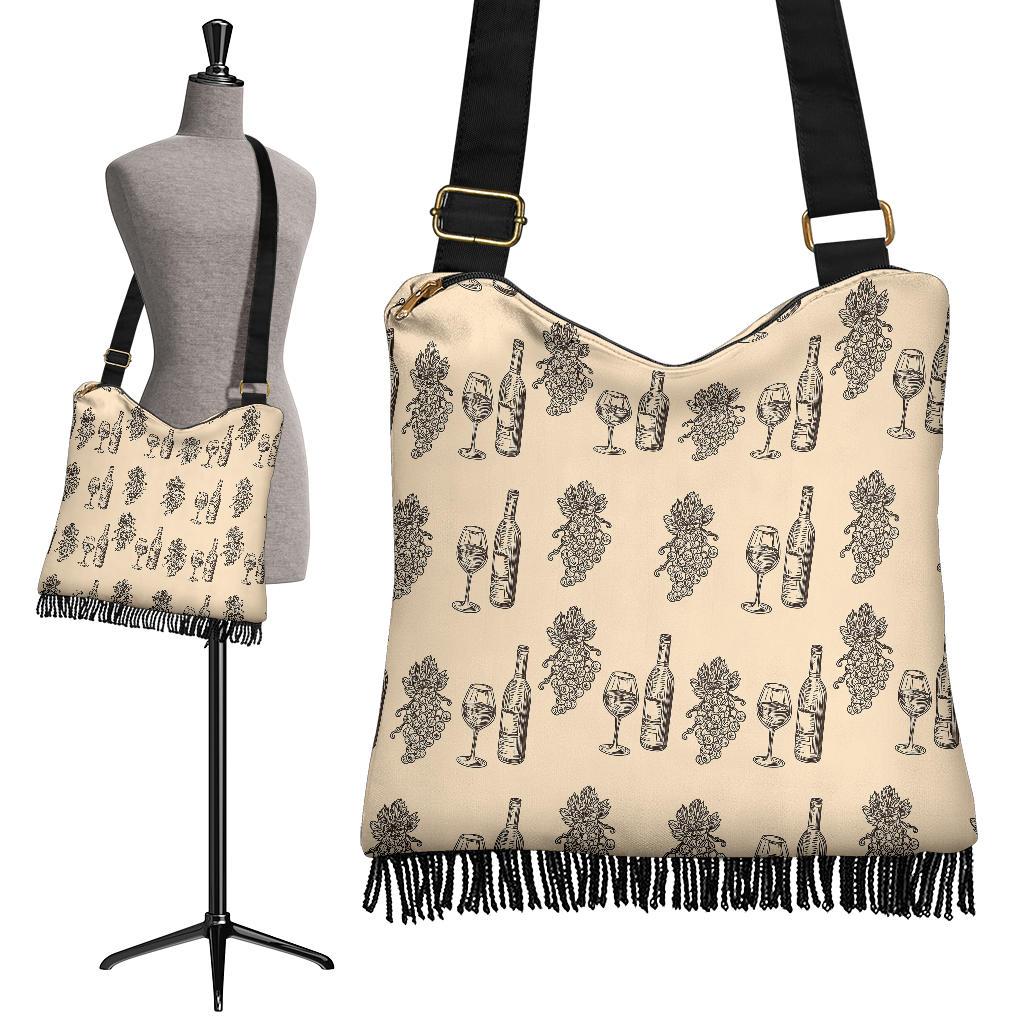 Grape Wine Pattern Print Crossbody bags-grizzshop