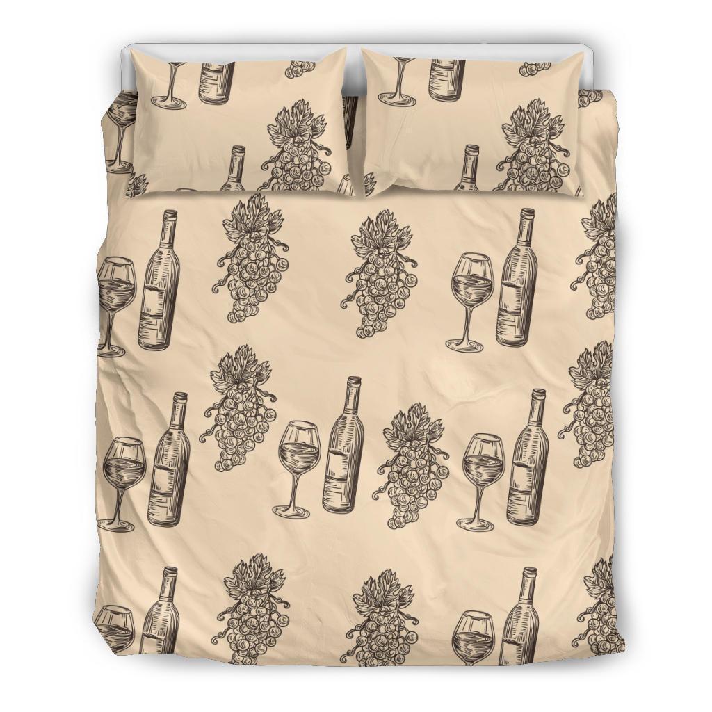 Grape Wine Pattern Print Duvet Cover Bedding Set-grizzshop