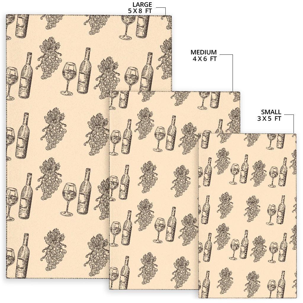Grape Wine Pattern Print Floor Mat-grizzshop