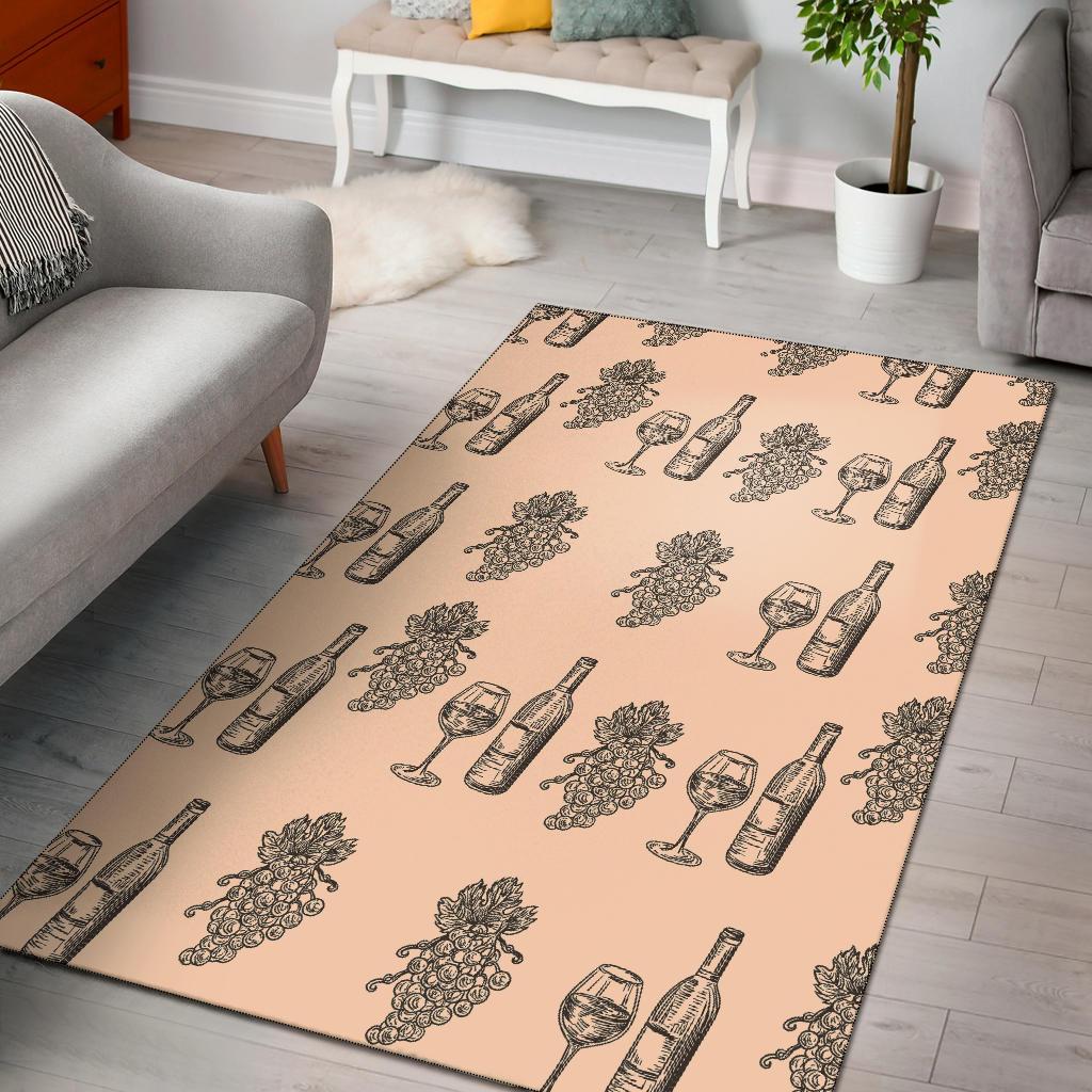 Grape Wine Pattern Print Floor Mat-grizzshop