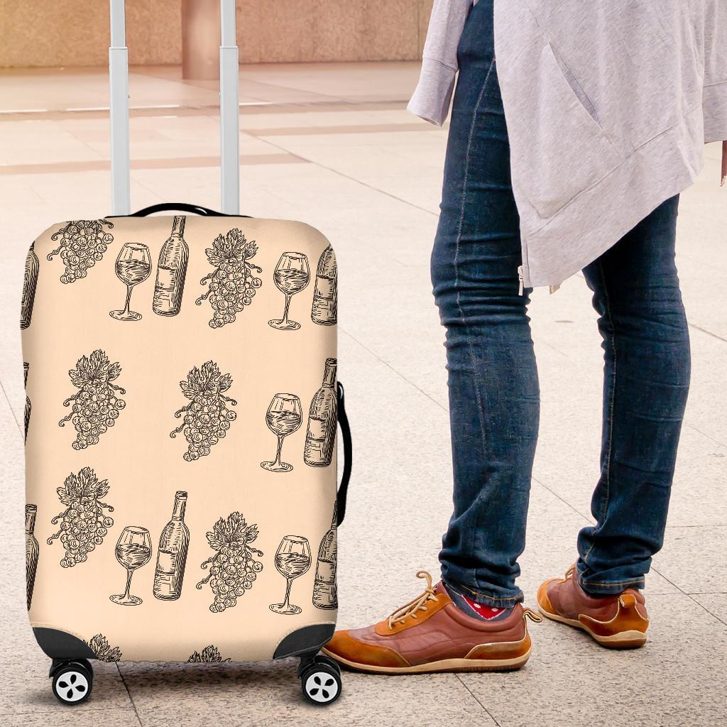 Grape Wine Pattern Print Luggage Cover Protector-grizzshop