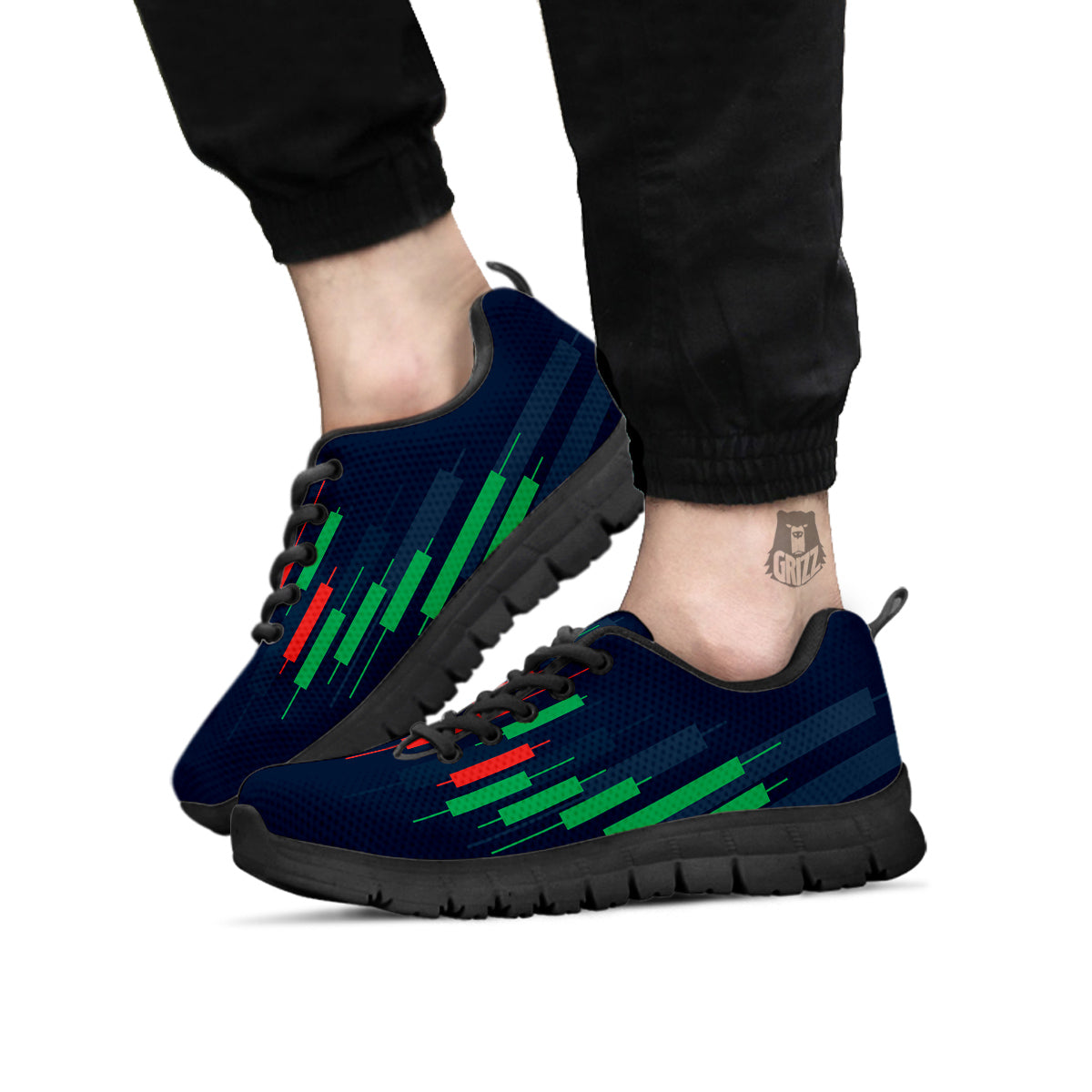 Graph Chart Candlestick Stock Print Black Sneaker-grizzshop