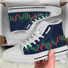 Graph Chart Candlestick Stock Print White High Top Shoes-grizzshop