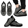 Load image into Gallery viewer, Gray Cheetah Leopard Pattern Print Black Sneaker Shoes For Men Women-grizzshop