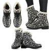 Gray Cheetah Leopard Pattern Print Comfy Winter Boots-grizzshop