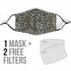 Gray Cheetah Leopard Pattern Print Face Mask-grizzshop