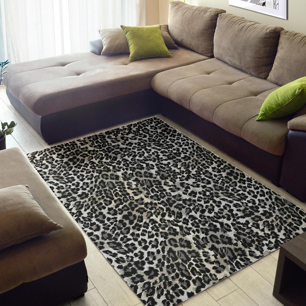Gray Cheetah Leopard Pattern Print Floor Mat-grizzshop