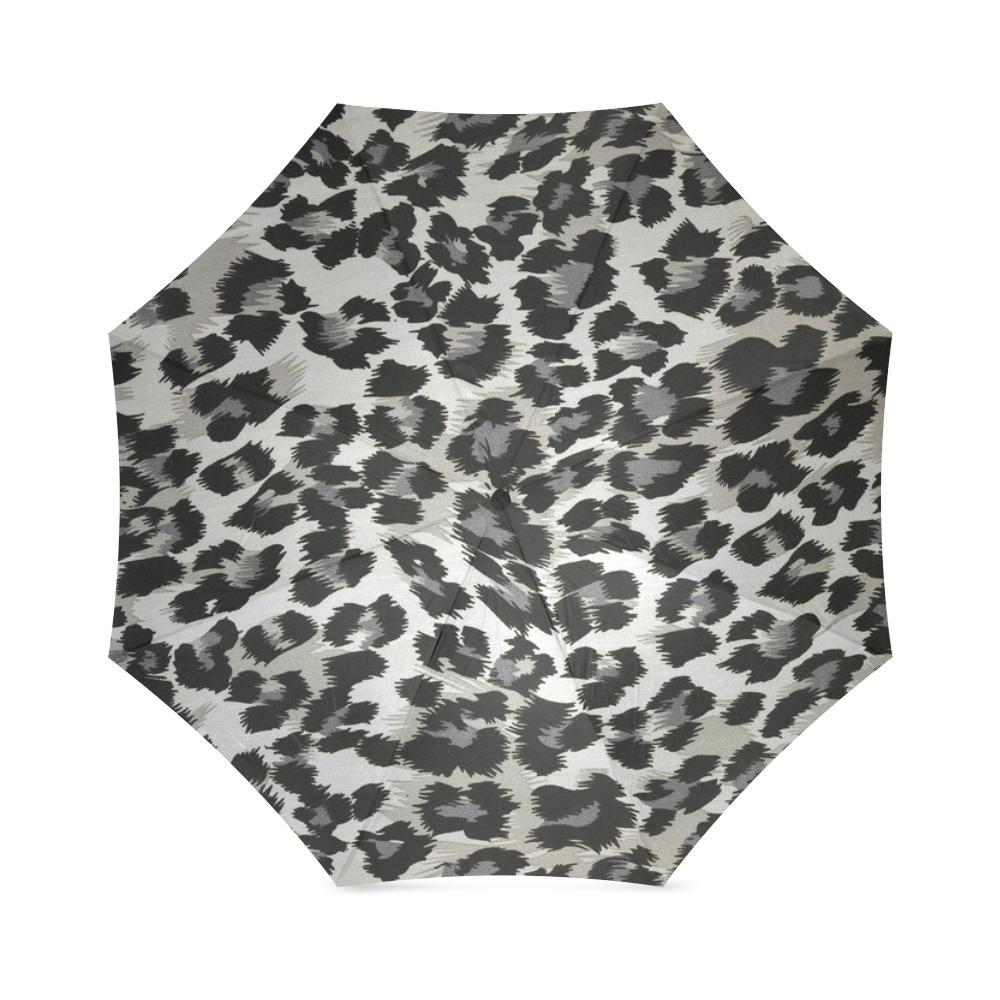Gray Cheetah Leopard Pattern Print Foldable Umbrella-grizzshop