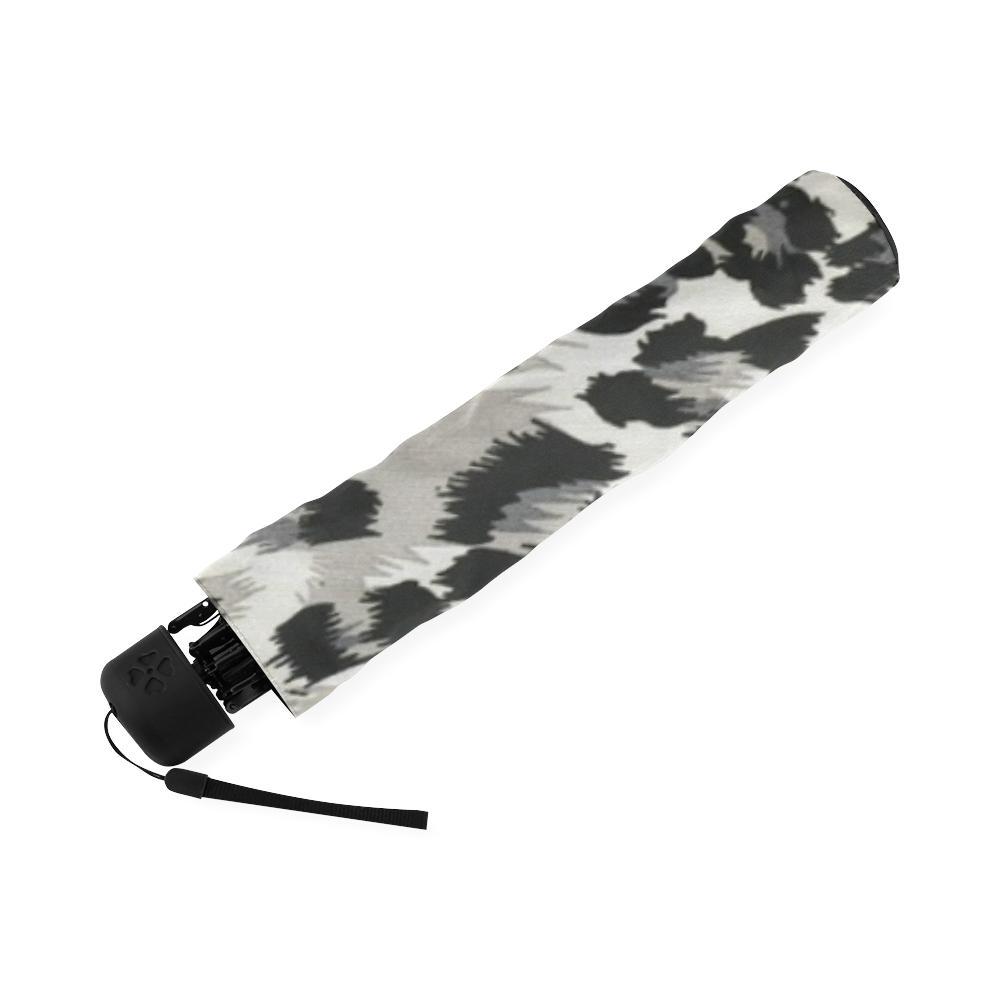 Gray Cheetah Leopard Pattern Print Foldable Umbrella-grizzshop