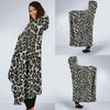 Gray Cheetah Leopard Pattern Print Hooded Blanket-grizzshop