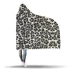 Gray Cheetah Leopard Pattern Print Hooded Blanket-grizzshop