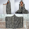 Gray Cheetah Leopard Pattern Print Hooded Blanket-grizzshop