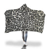 Gray Cheetah Leopard Pattern Print Hooded Blanket-grizzshop