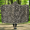 Gray Cheetah Leopard Pattern Print Hooded Blanket-grizzshop