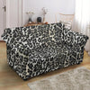 Gray Cheetah Leopard Pattern Print Loveseat Cover-grizzshop