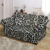 Gray Cheetah Leopard Pattern Print Loveseat Cover-grizzshop