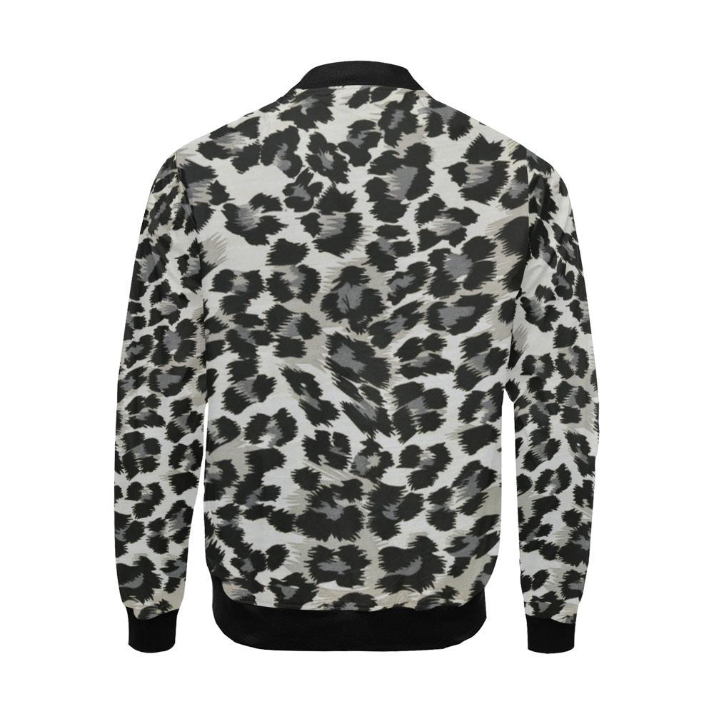 Gray Cheetah Leopard Pattern Print Men's Bomber Jacket-grizzshop