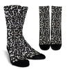 Gray Cheetah Leopard Pattern Print Unisex Crew Socks-grizzshop