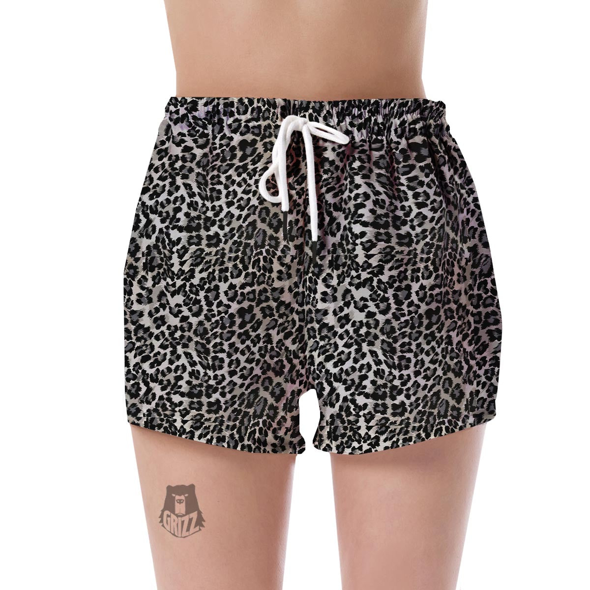Gray Cheetah Leopard Pattern Print Women's Shorts-grizzshop