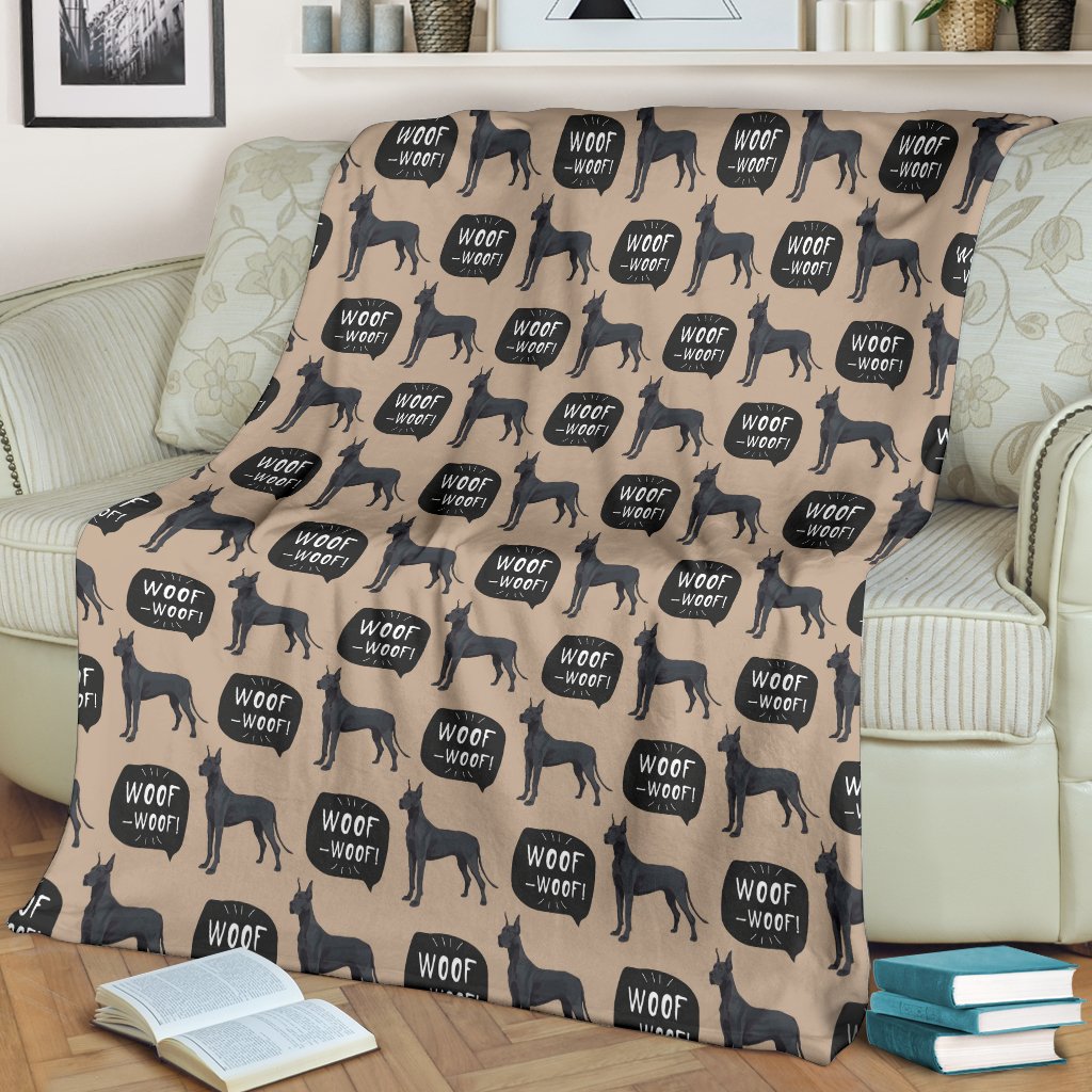 Great Dane Pattern Print Blanket-grizzshop