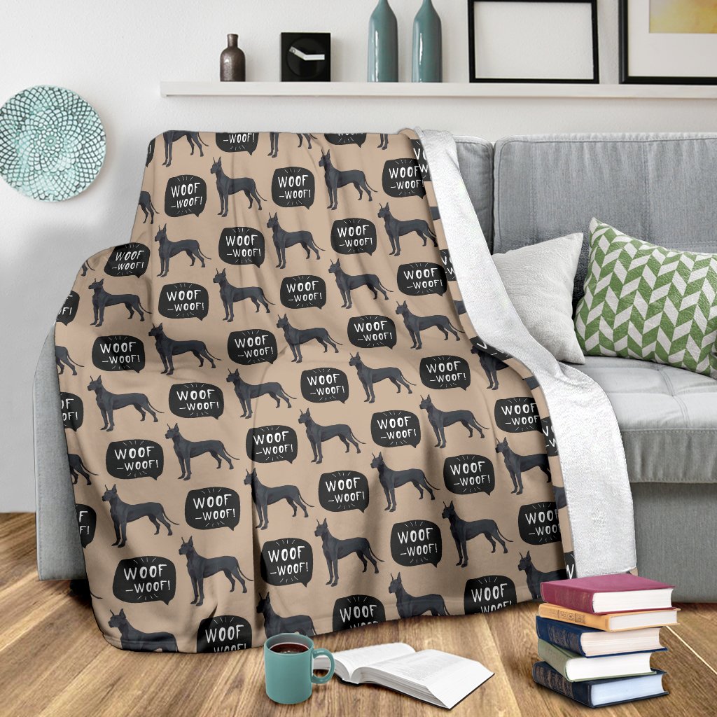 Great Dane Pattern Print Blanket-grizzshop