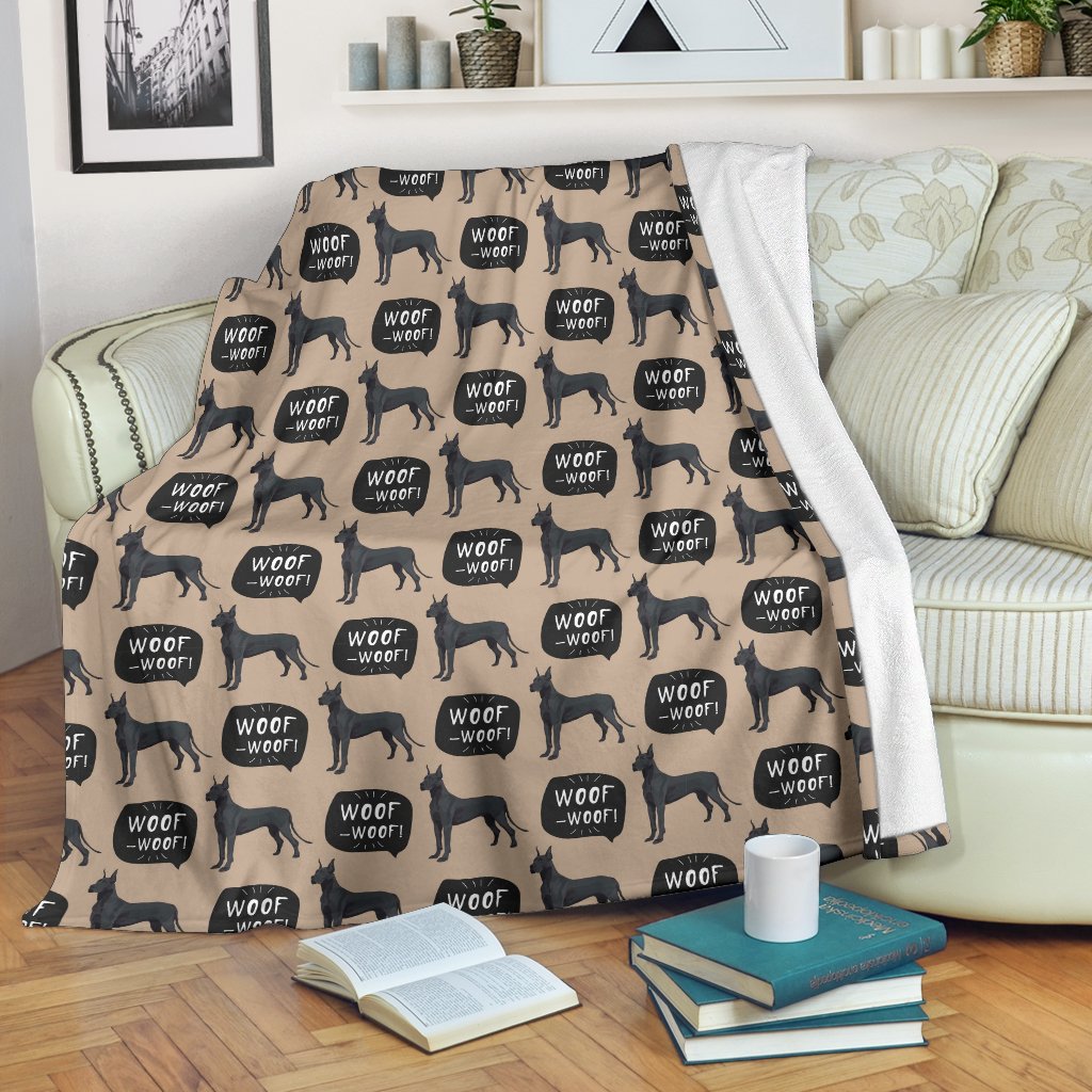 Great Dane Pattern Print Blanket-grizzshop