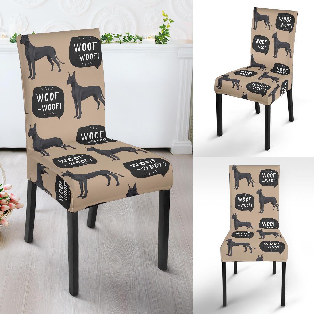 Great Dane Pattern Print Chair Cover-grizzshop