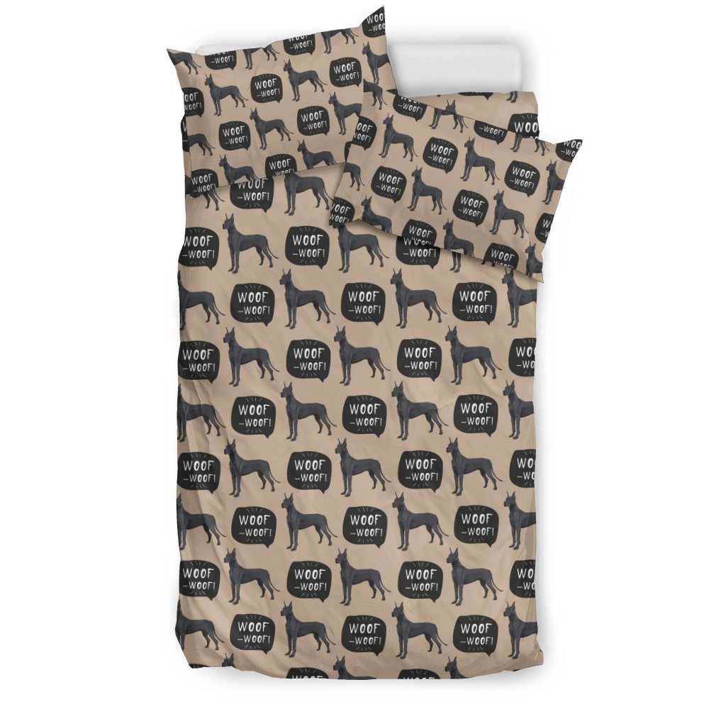 Great Dane Pattern Print Duvet Cover Bedding Set-grizzshop