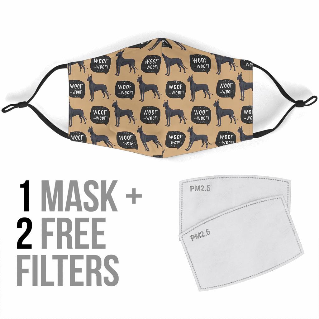 Great Dane Pattern Print Face Mask-grizzshop