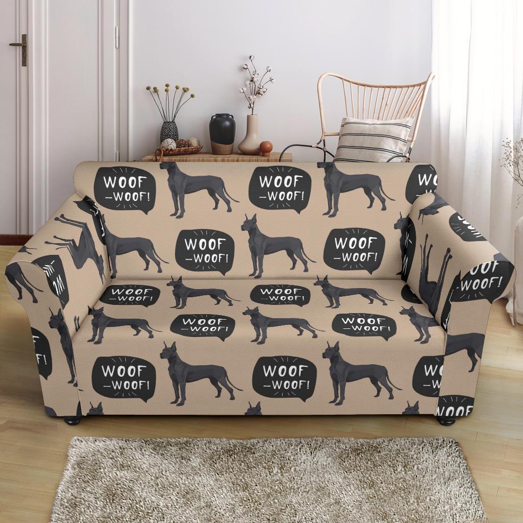 Great Dane Pattern Print Loveseat Cover-grizzshop