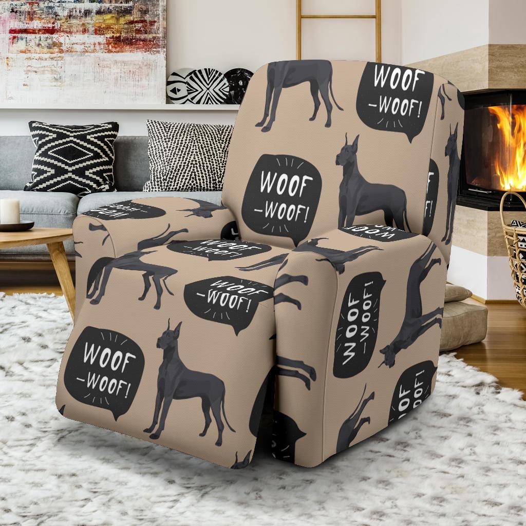 Great Dane Pattern Print Recliner Cover-grizzshop