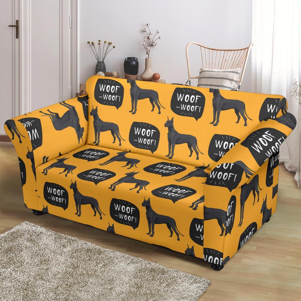 Great Dane Print Pattern Loveseat Cover-grizzshop