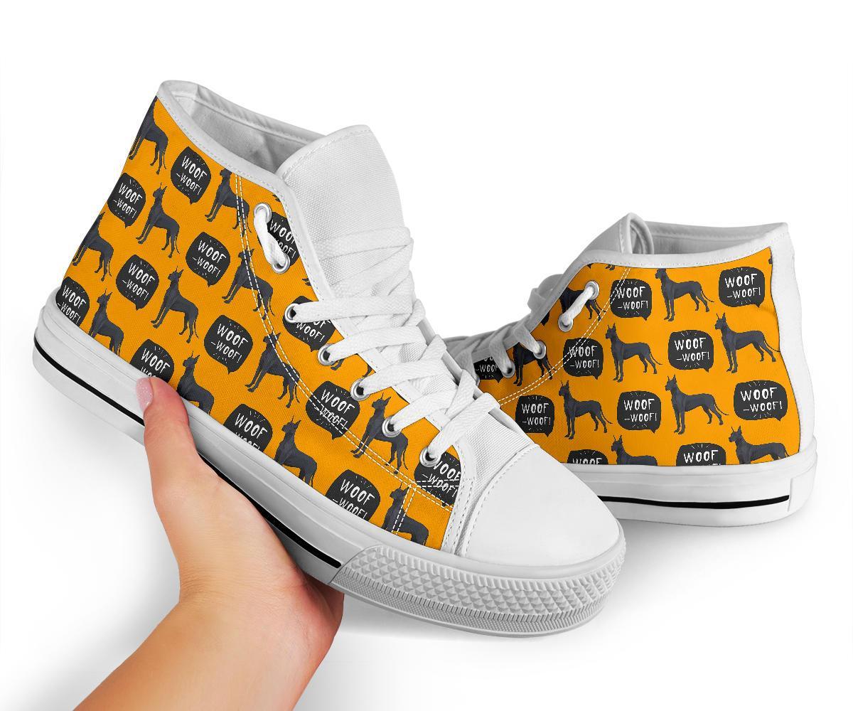 Great Dane Print Pattern Men Women's High Top Shoes-grizzshop