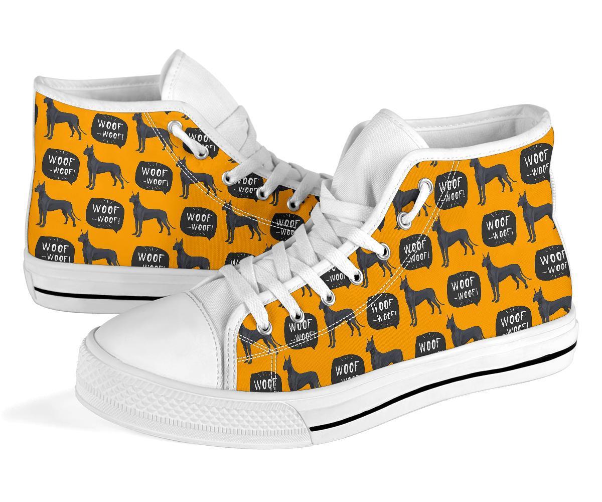 Great Dane Print Pattern Men Women's High Top Shoes-grizzshop