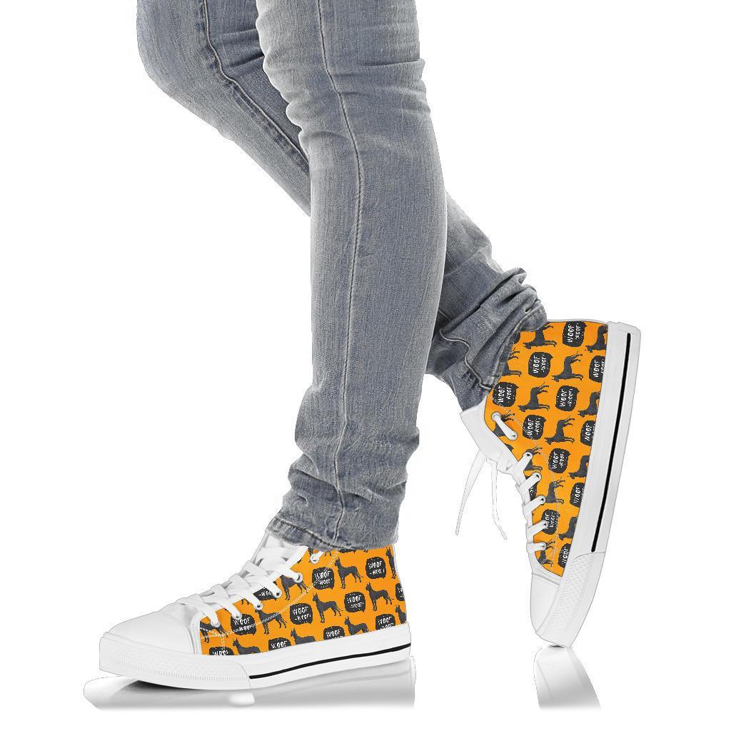 Great Dane Print Pattern Men Women's High Top Shoes-grizzshop