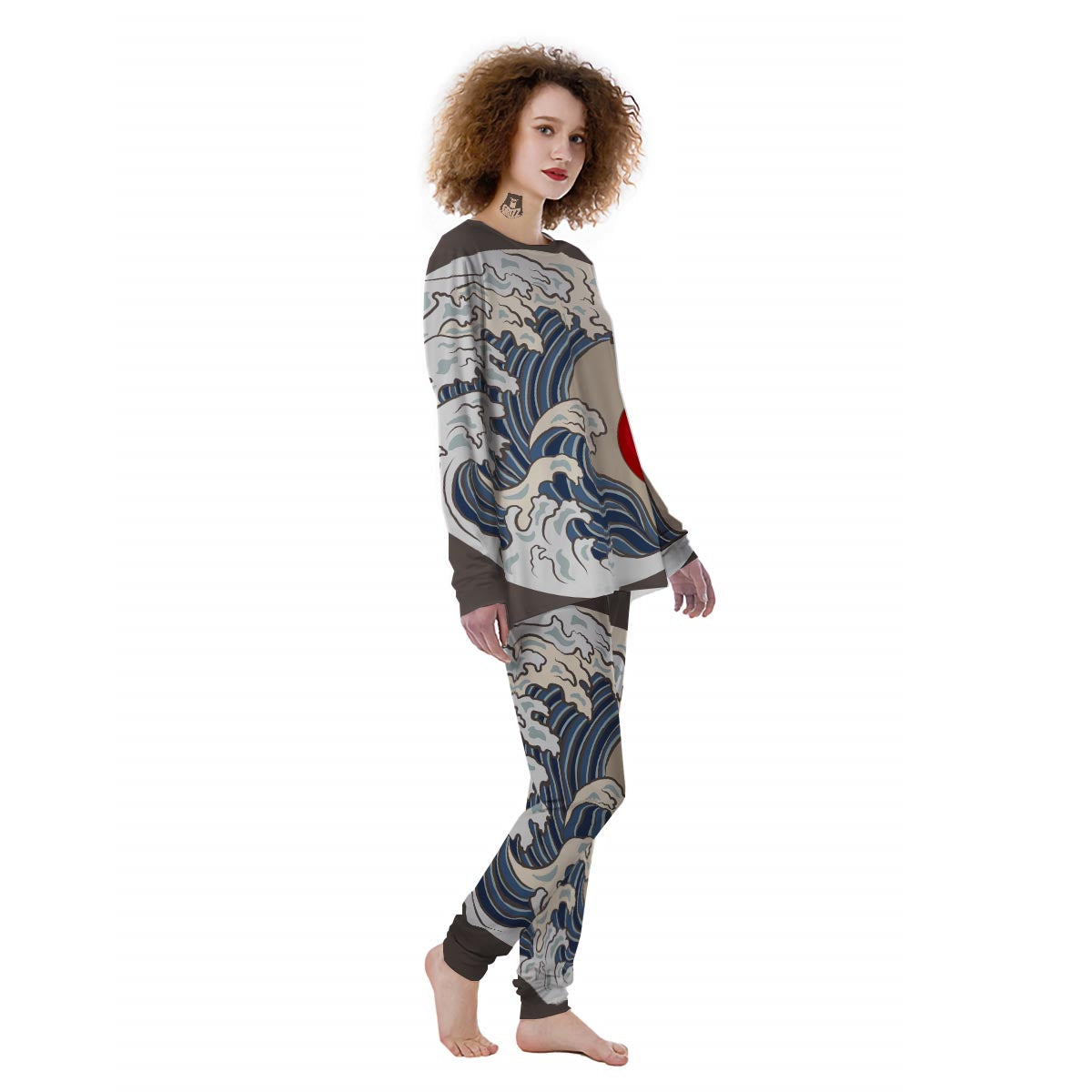 Great Kanagawa Wave Print Women's Pajamas-grizzshop