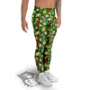 Green Alien Monster Print Pattern Men's Leggings-grizzshop