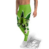 Green Alien Smoking Print Men's Leggings-grizzshop