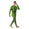 Green Alien Smoking Print Men's Pajamas-grizzshop