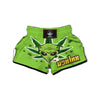 Green Alien Smoking Print Muay Thai Boxing Shorts-grizzshop