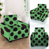 Green And Black Polka Dot Armchair Cover-grizzshop