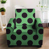 Green And Black Polka Dot Armchair Cover-grizzshop