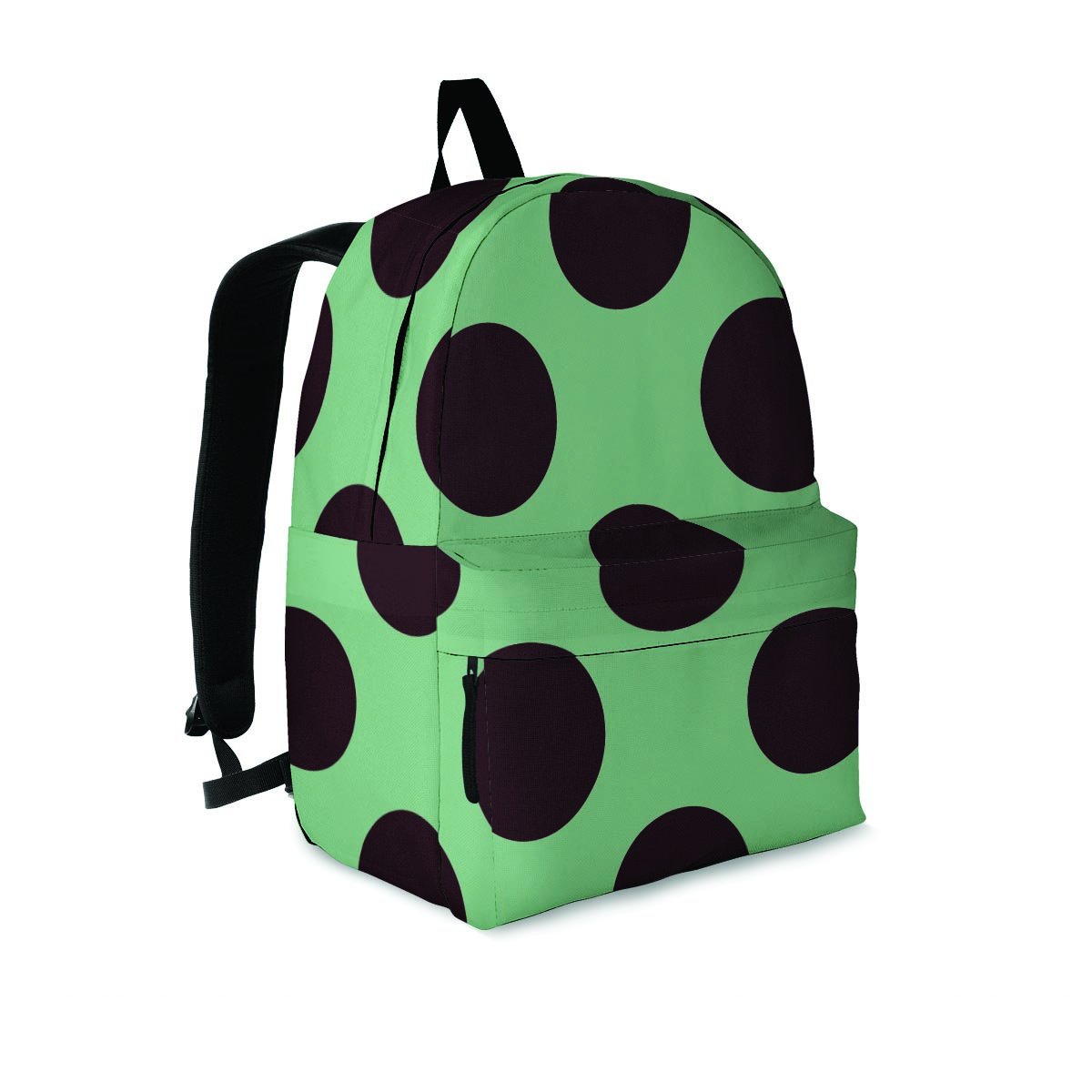 Green And Black Polka Dot Backpack-grizzshop