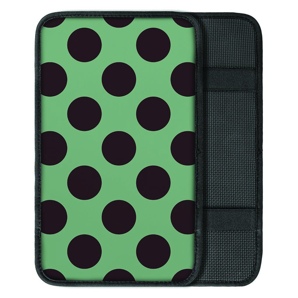 Green And Black Polka Dot Car Console Cover-grizzshop