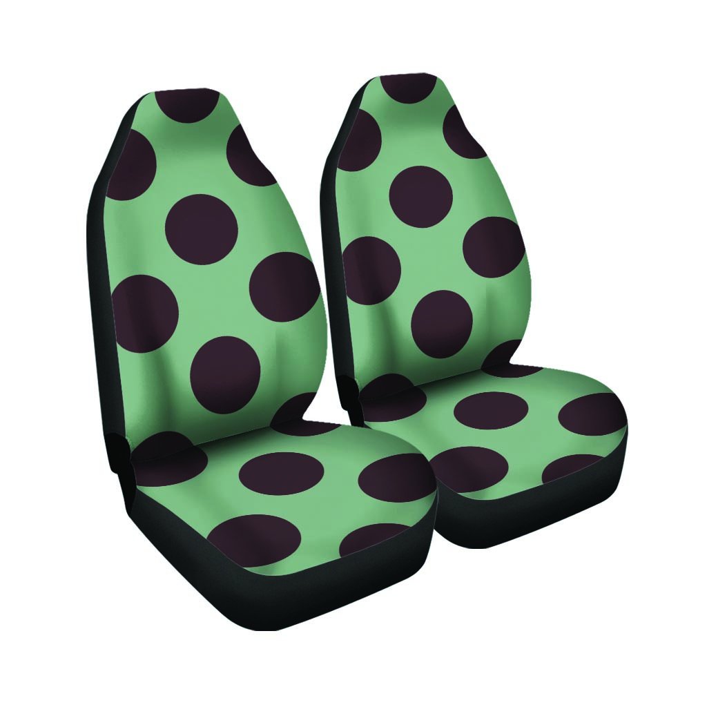 Green And Black Polka Dot Car Seat Covers-grizzshop