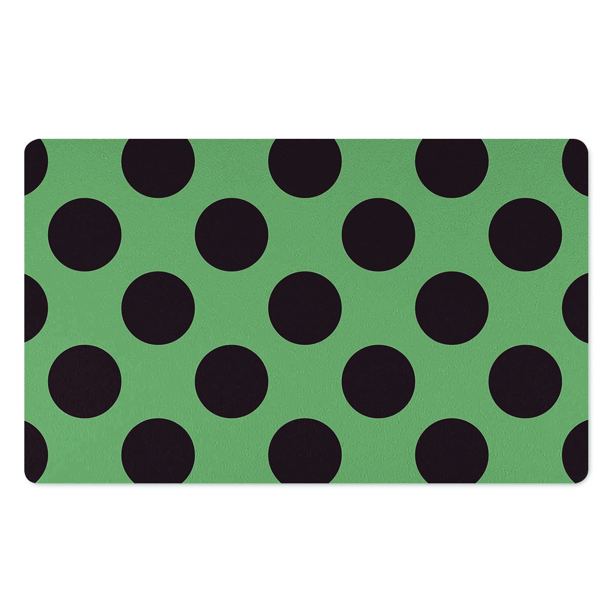 Green And Black Polka Dot Door Mat-grizzshop