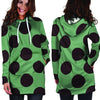 Green And Black Polka Dot Hoodie Dress-grizzshop