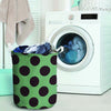 Green And Black Polka Dot Laundry Basket-grizzshop