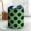 Green And Black Polka Dot Laundry Basket-grizzshop