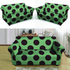 Green And Black Polka Dot Loveseat Cover-grizzshop